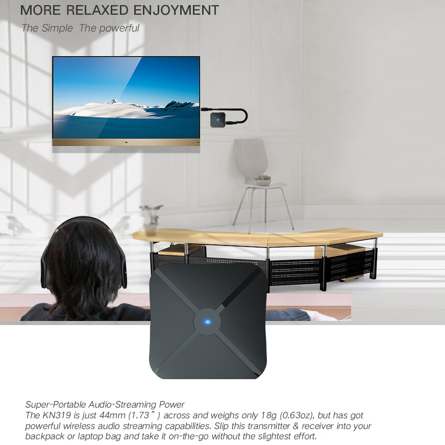 Bluetooth Audio Transmitter Receiver Wireless 2 In 1 A2DP AVRCP 3.5mm Hands-free Stereo Audio Adapter Dongle For Car Home DVD PC Speaker Headphone MP3 MP4