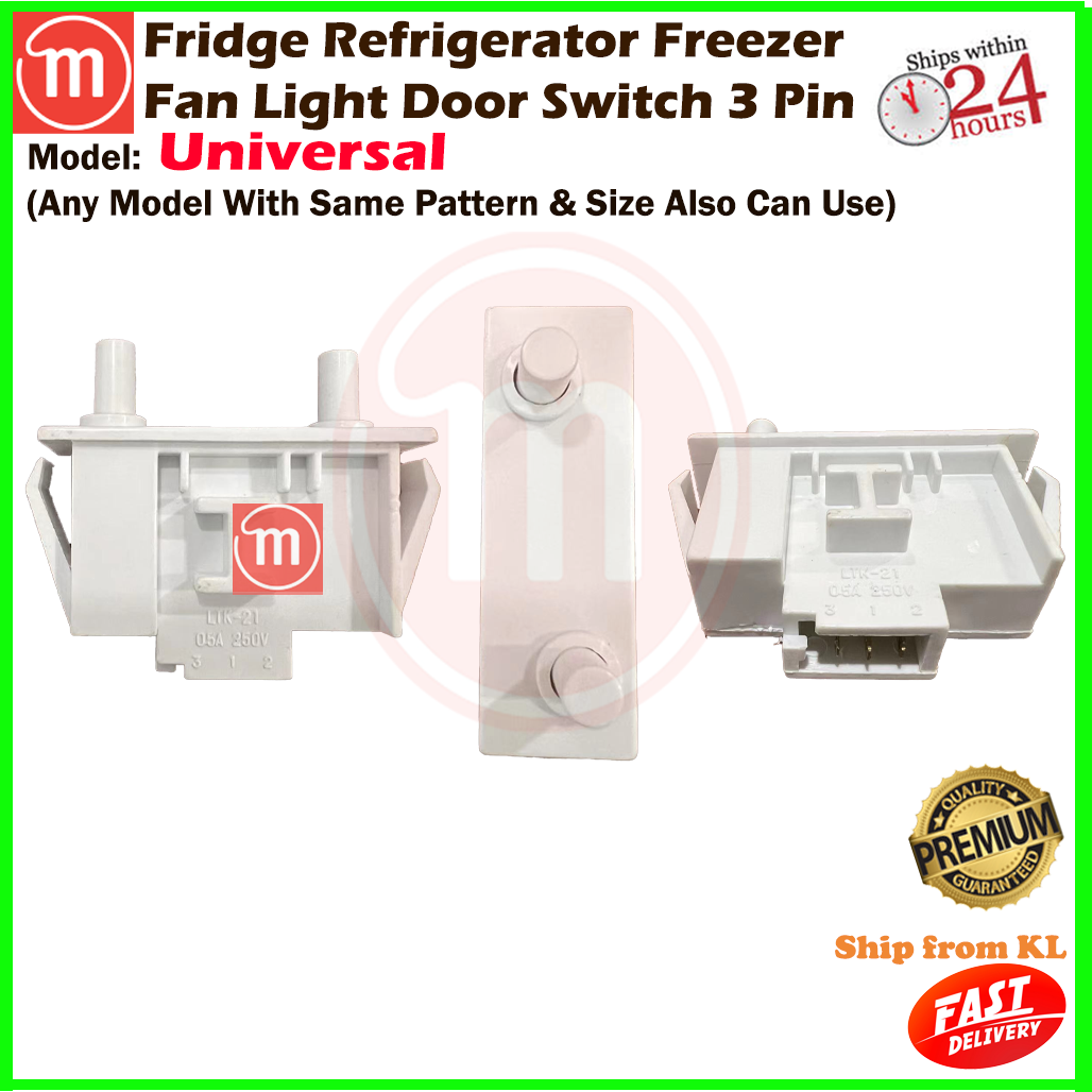 DSD4 Universal Fridge Refrigerator Freezer Fan Light Door Switch 3 Pin