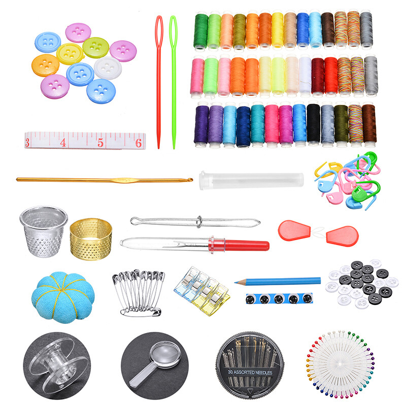 BOKALI 200pcs New Sewing Kit Sewing Accessories Sewing Thread Sewing Needles Tool Kit