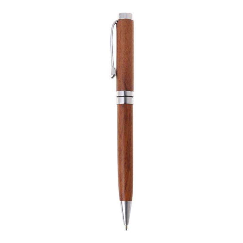 Luxury Handmade Wooden Twist Business Office Medium Nib Ballpoint Pen Stationary Writing Tool