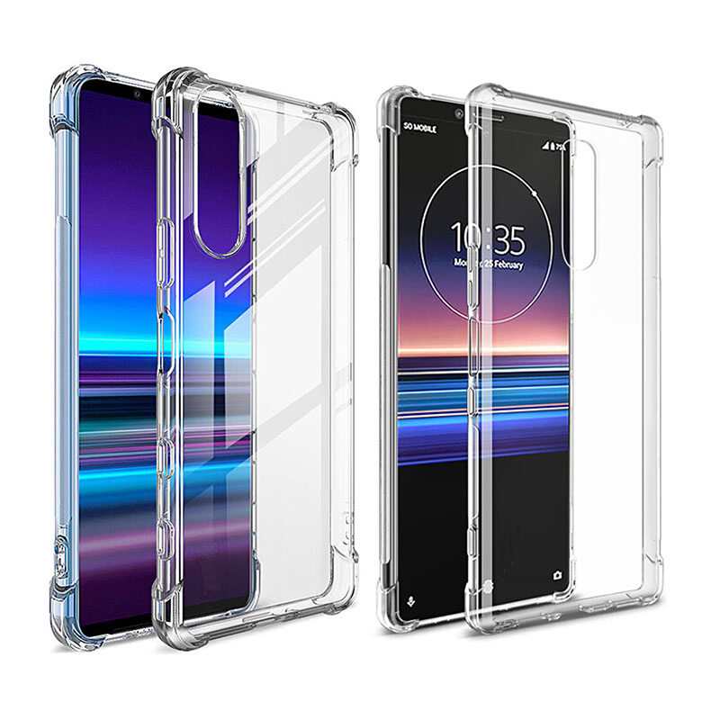 Shockproof case for sony xperia 10 v 10ii iii xperia5 ii 10plus 5iv 5v 10iv transparent silicone soft cover for xperia 1 ii iii iv l4 l3 xperia8 back cover