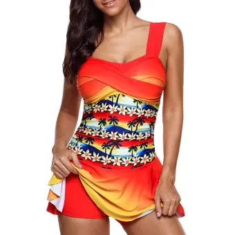 red swim dress swimsuit