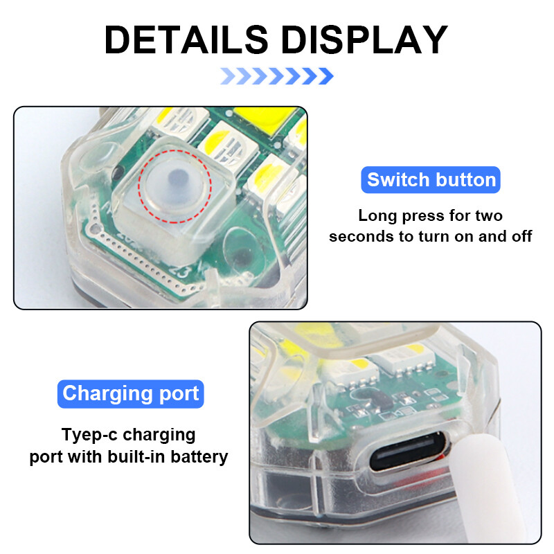 Seametal đèn Led nhấp nháy xe máy Đèn nhấp nháy sạc USB rung cảm biến đuôi đèn có điều khiển từ xa