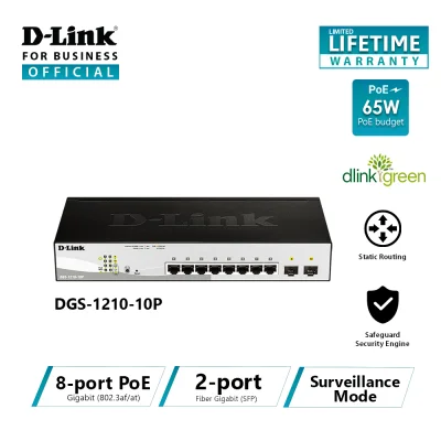 D-Link DGS-1210-10P Smart Gigabit Ethernet Switch 10 port