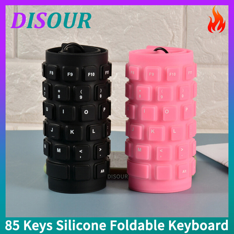 DISOUR Bàn Phím Gập Silicon 85 Phím Cho Máy Vi Tính Máy Tính Xách Tay Máy Tính Bảng Máy Tính Xách Tay Bàn Phím Chơi Game Có Dây Gập Di Động Linh Hoạt USB Mini Chống Nước