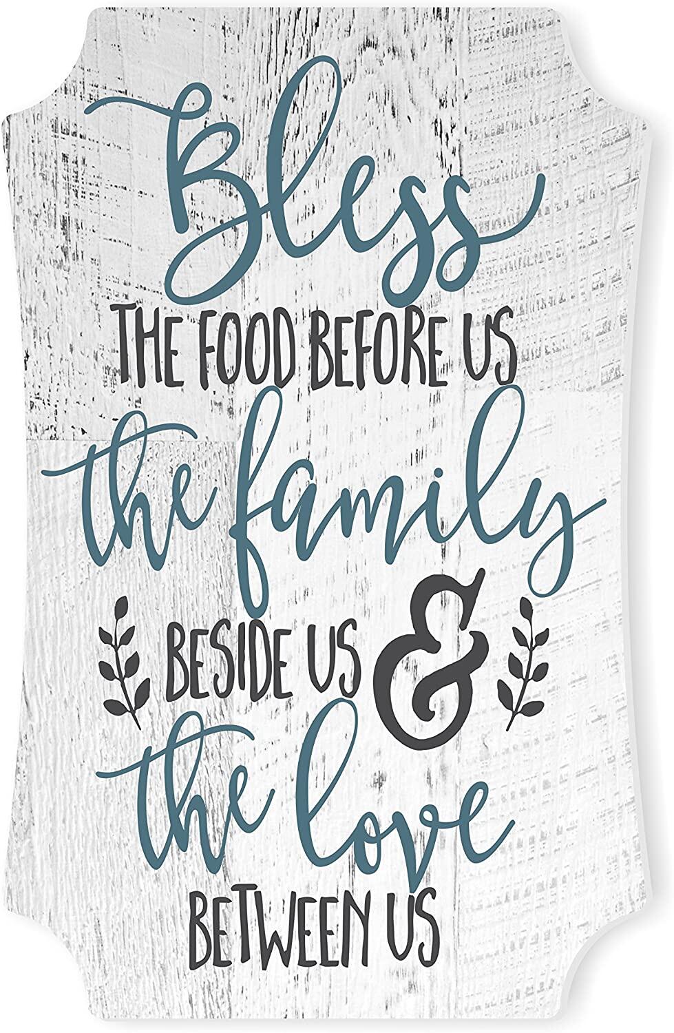 MRC Wood Products Bless The Food Before Us and The Family Beside Us Distressed Sign 12x8 gift