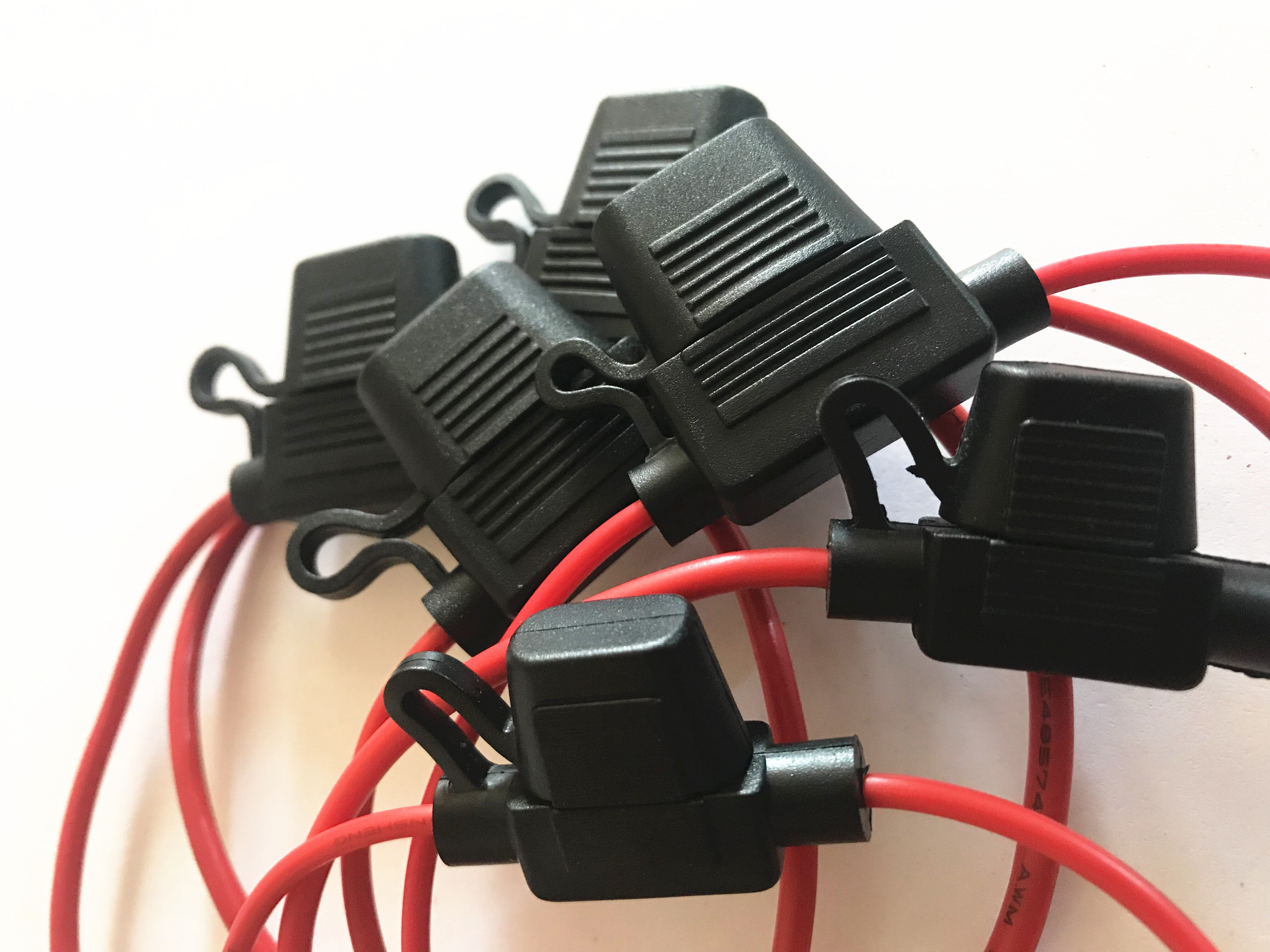 5PcsWaterproof Ổ Cắm Điện Nhỏ Blade Loại Inline Cầu Chì InLine Holders Với 10A Cầu Chì Auto Car Thay Thế Cầu Chì Chiều Dài 16AWG