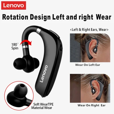 Lenovo Bluetooth 5.0 Wireless Earphone Stereo Sport EarHook With Microphone Earbud HX106