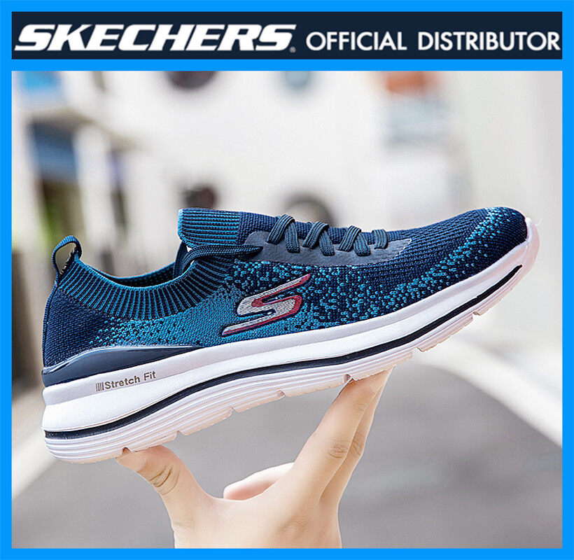 Skechers_GO WALK STRETCH FIT-รองเท้าผู้ชายรองเท้าลำลองผู้ชายรองเท้ากีฬาผู้ชายรองเท้าวิ่งผู้ชายรองเท้าวิ่งสีน้ำเงิน