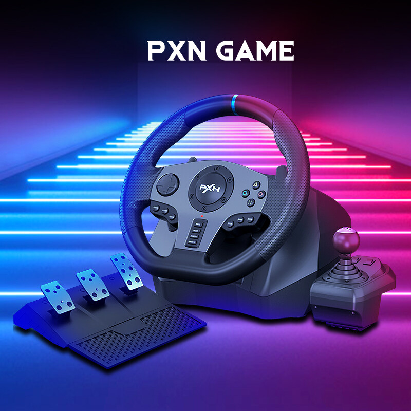 PXN Racing Wheel Steering Wheel V9 Driving Wheel 270°  900° Degree Vibration Gaming Steering Wheel with Shifter and Pedal for PS4,PC,Xbox One,Xbox