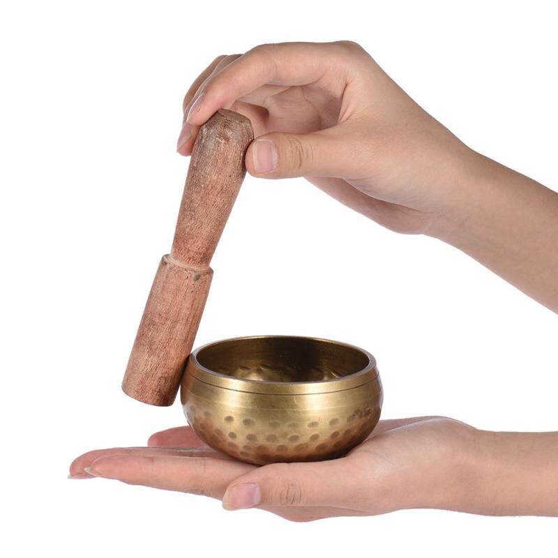 Exquisite 2.8 Inch Handmade Tibetan Bell Metal Singing Bowl with Striker for Buddhism Buddhist Meditation Healing Relaxation Yoga
