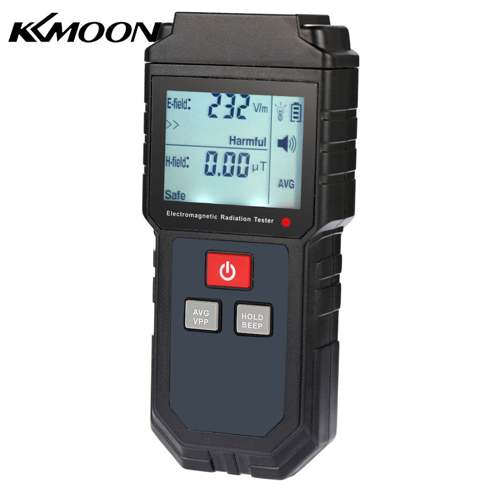 KKmoon Portable Handheld Digital LCD Electromagnetic Radiation Tester Electric Field Field Dosimeter Detector with Sound and Light Alarm