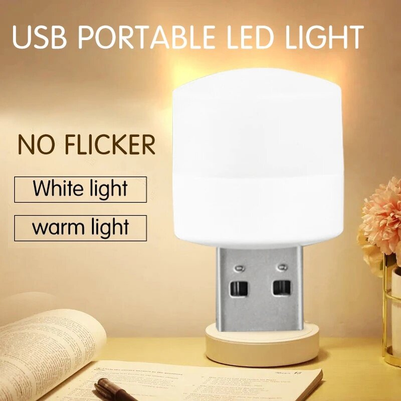 Vòng Phích cắm USB Đèn máy tính sạc điện di động USB đèn tròn nhỏ LED bảo vệ mắt đèn đọc đèn ban đêm
