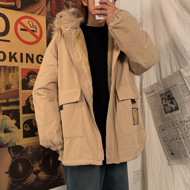 hooded cotton-padded jacket coat 