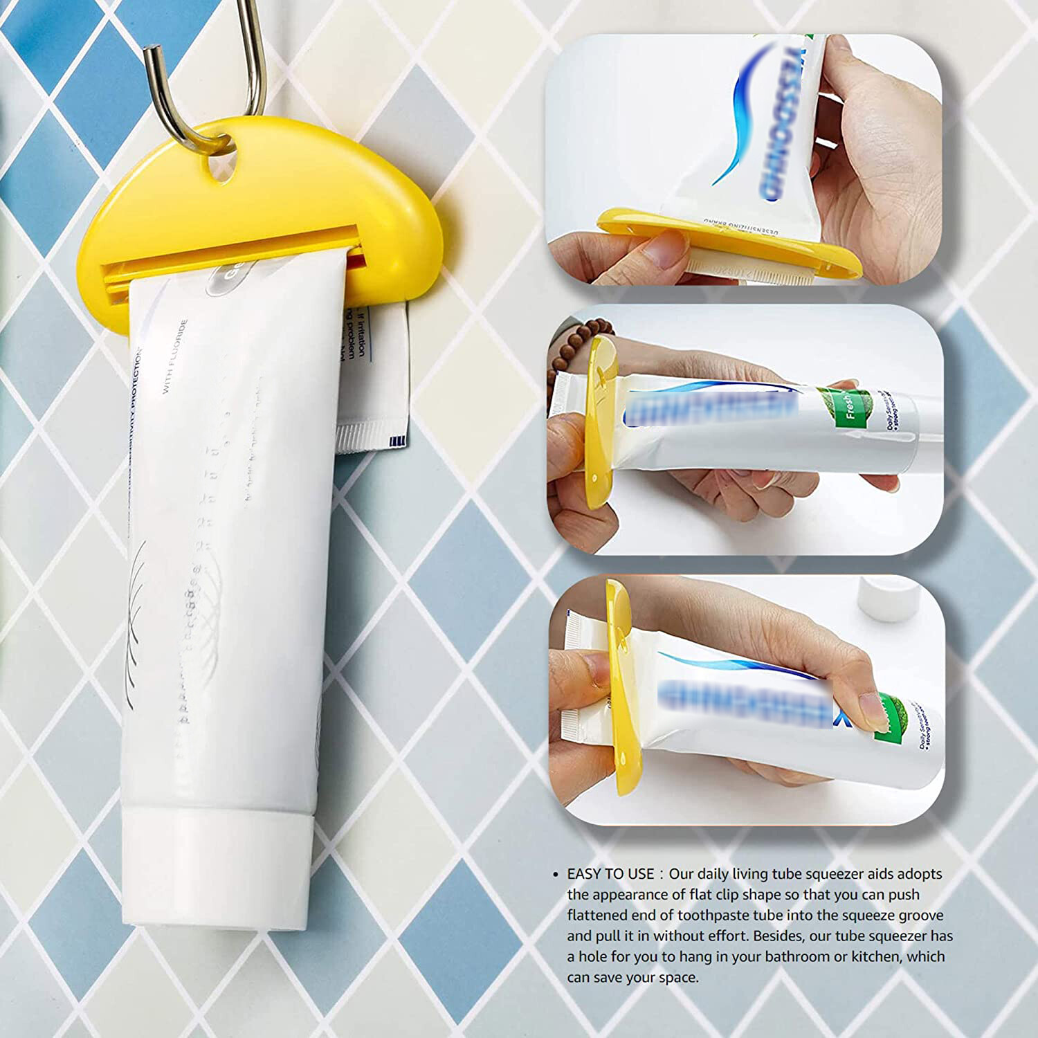 3 cái đồ nặn tuýp kem đánh răng Báo Chí Hướng dẫn sử dụng bóp kem đánh răng Clip-on Sữa rửa mặt ép đồ dùng phòng tắm