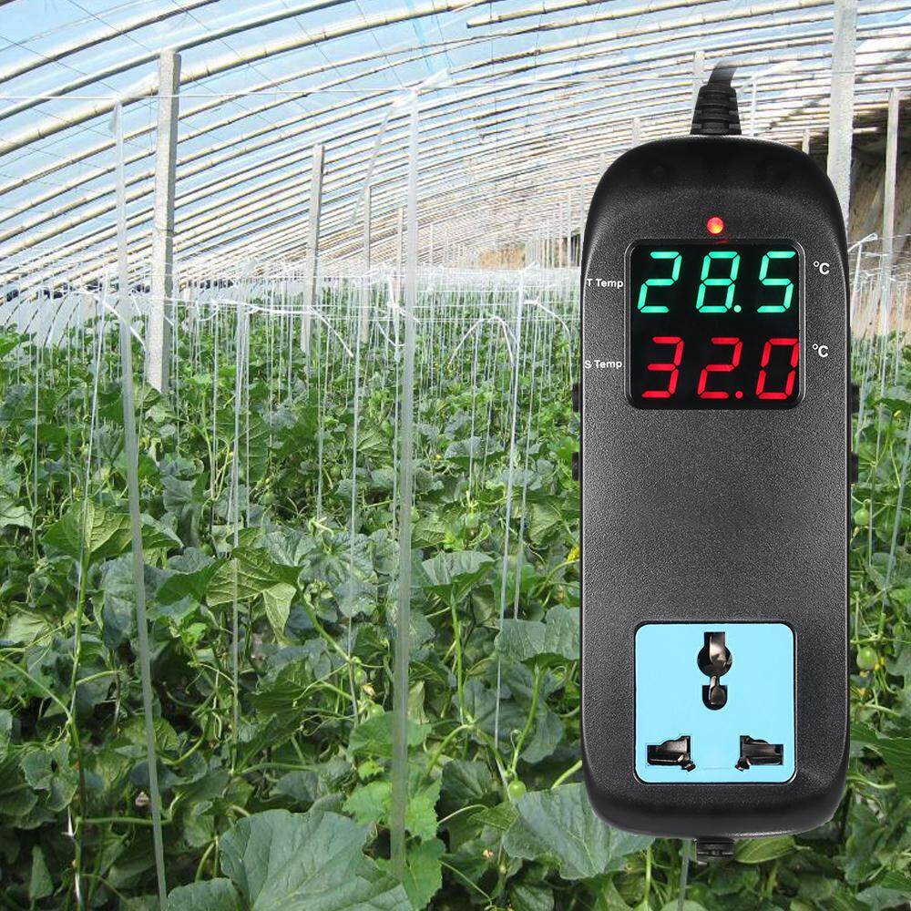 Smart Sensor Electronic Thermostat LED Digital Display Breeding Temperature Controller Thermocouple Thermostat with Socket AC 90V~250V