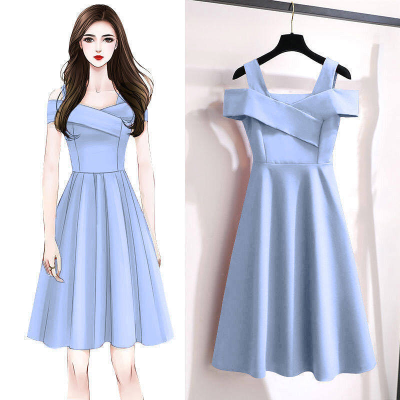 Plus Size Women's Dress Women Cover Belly Slimming Waist Skirt