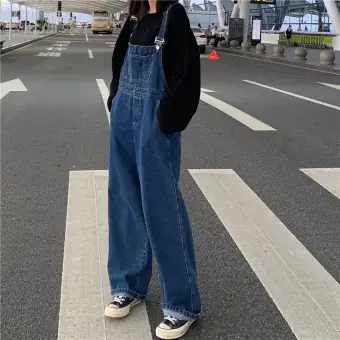 denim jumpsuit street style