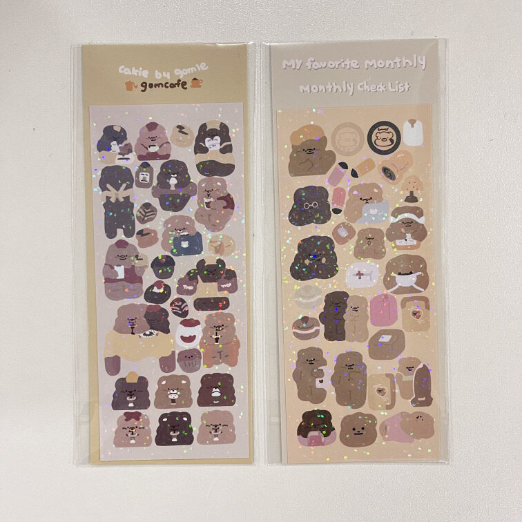 Galicici Đán Sequin Bear Sticker / Digital Letter Sticker