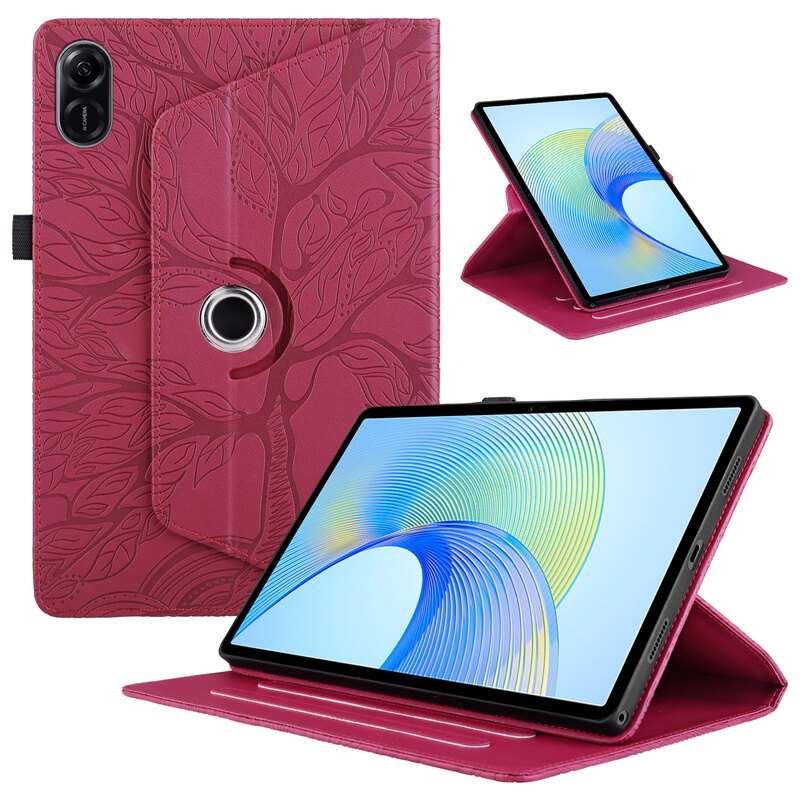 Embossing tree 360 rotary case for huawei honor pad x9 11.5 inch 2023 casing honor pad x9 11.5'' pu leather stand cover tablet case