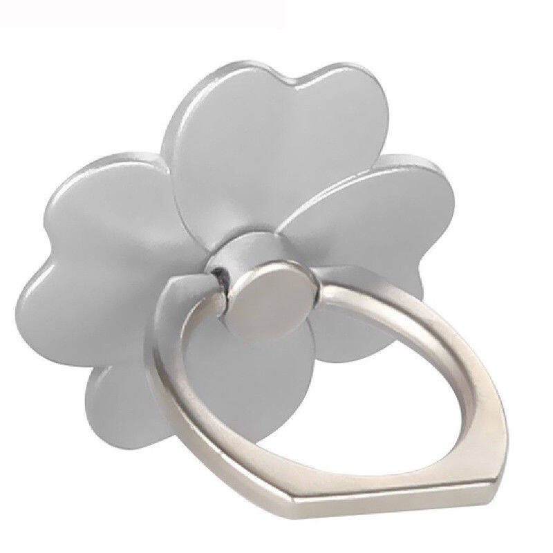 Cartoon Clover 360 Degree Rotatable Universal Ring Mobile Phone Holder Lucky Four-leaf Clover Shape Mobile Phone Back Strong Adsorption Metal Ring Bracket