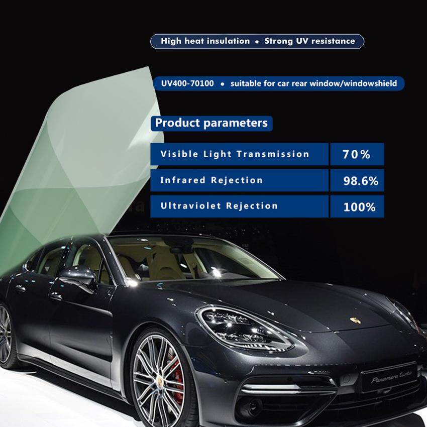 90x200cm/3ft*6.56ft Anti-UV Green Car Window Film Insulation Film Tint Protective Heat Control Glass Window Sticker with Tools