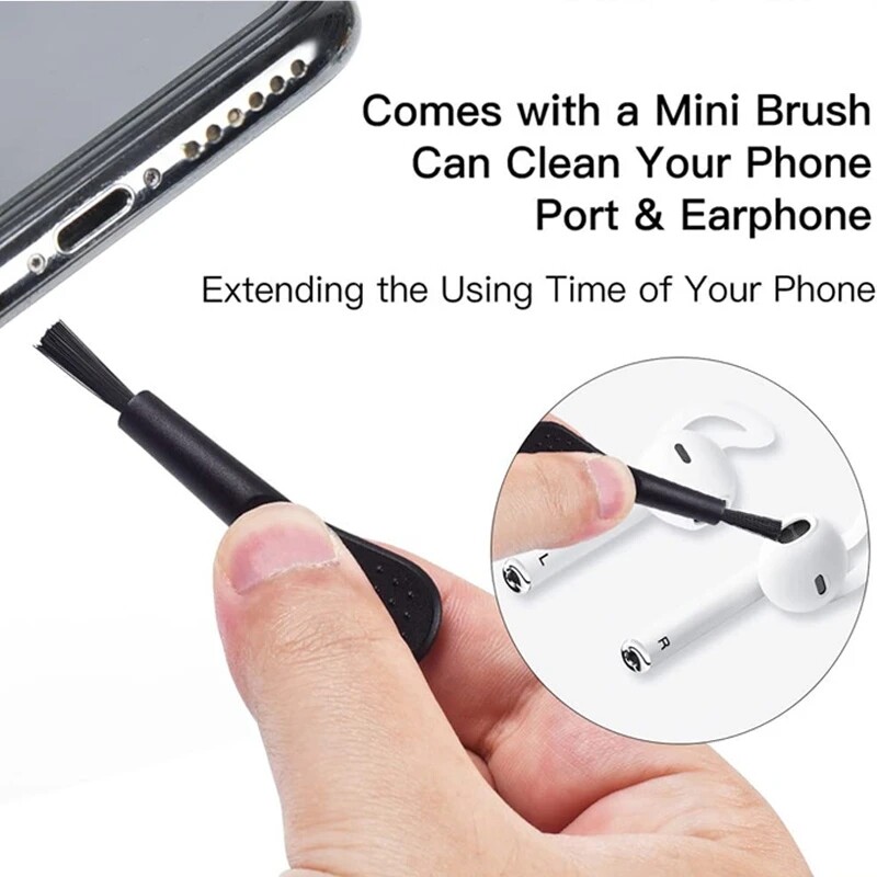 5pcs Bàn phím phổ thông PC Bộ bàn chải vệ sinh máy tính Cọ phủi sạch bụi chống tĩnh cho Bluetooth Tai nghe nhét tai không dây máy tính xách tay điện thoại vệ sinh trong gia đình công cụ