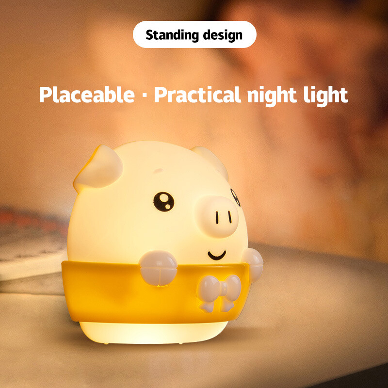 Led Remote Control Night Light Bedroom Bedside Light Eye Protection Night Light Can Be Timed Dimmable Cute Piggy