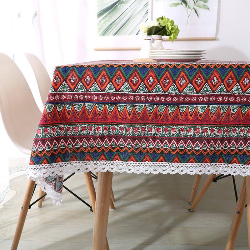 Lovehome Pastoral Style Lace Tablecloth 2 4 6 Seater Rectangular Dining Table Cloth Dustproof Round Table Cover