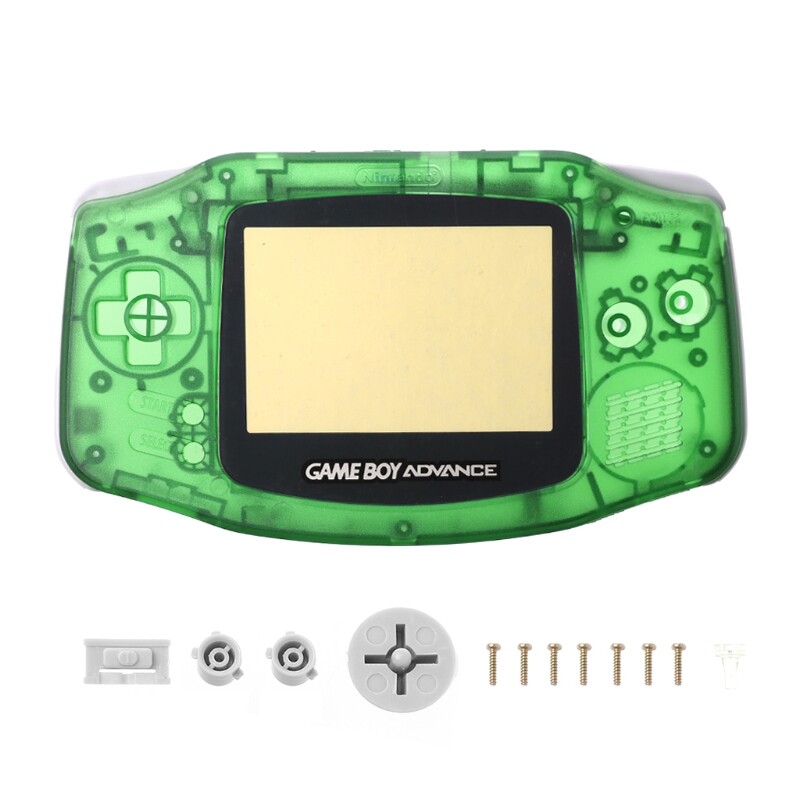โปร่งใสเต็มชุดเคสฝาครอบกรอบอะไหล่ซ่อม ชุด สำหรับ GameBoy Advance GBA