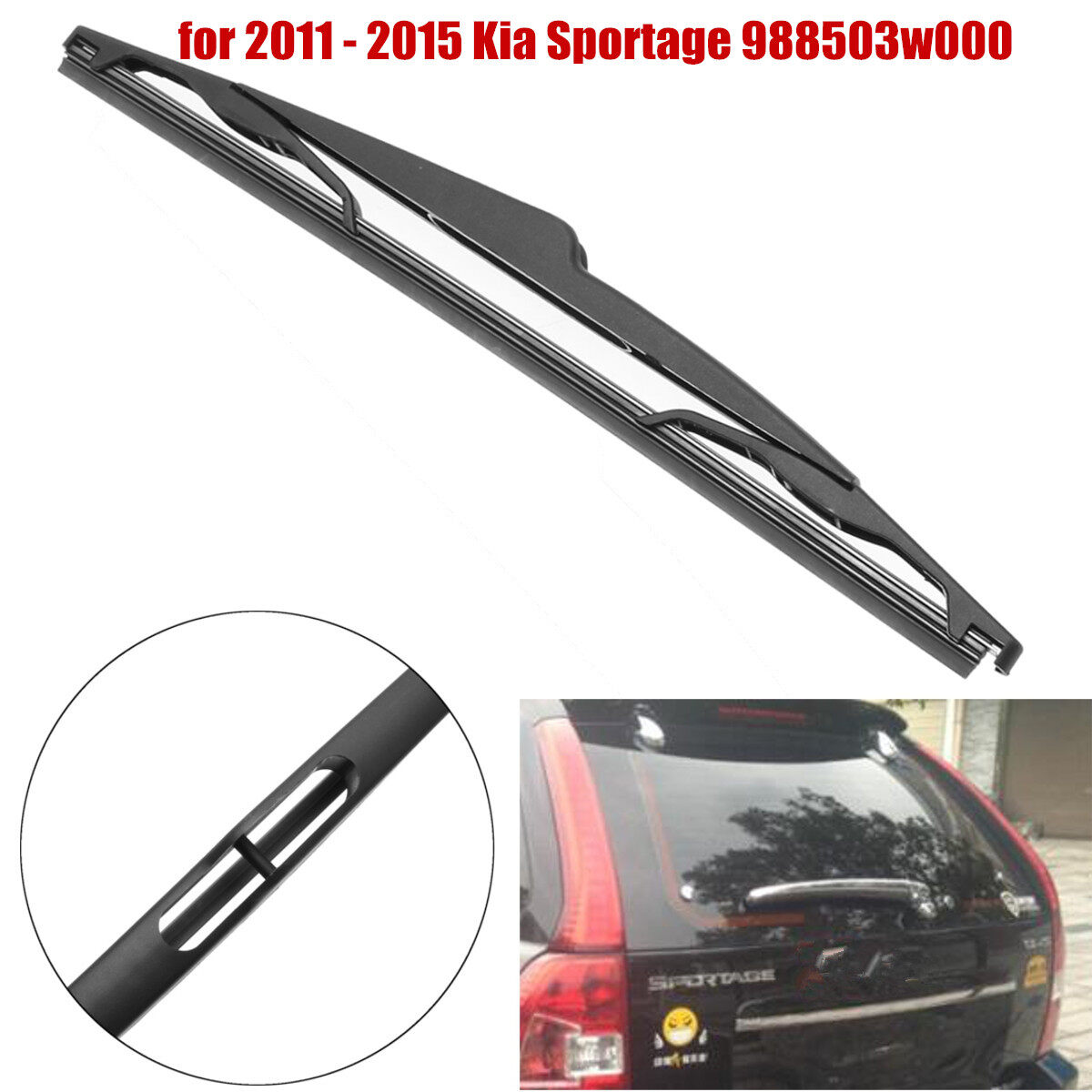 Black Rear Window Windscreen Wiper Blade For 2011 2015 Kia Sportage 988503w000 Lazada