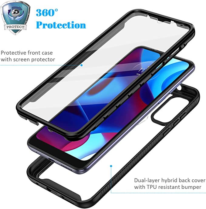 For Google Pixel 8 Pro Pixel 7 Pro Pixel 6 7A Case, Full Body Rugged Case with Built-in Touch Sensitive Anti-Scratch Screen Film Protector, Soft TPU Bumper Case Hybrid Gradient Transparent Soft TPU Clear Skin Cover