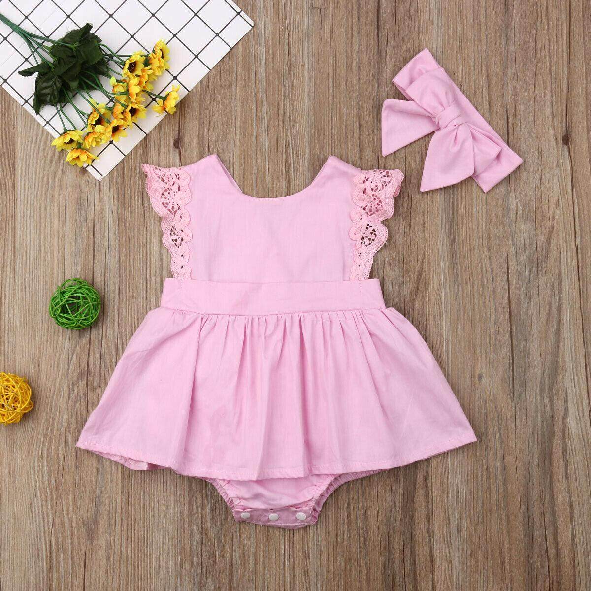 Toddler Infant Baby Girl Romper Bodysuit Jumpsuit Lace Sunsuit Outfits Clothes