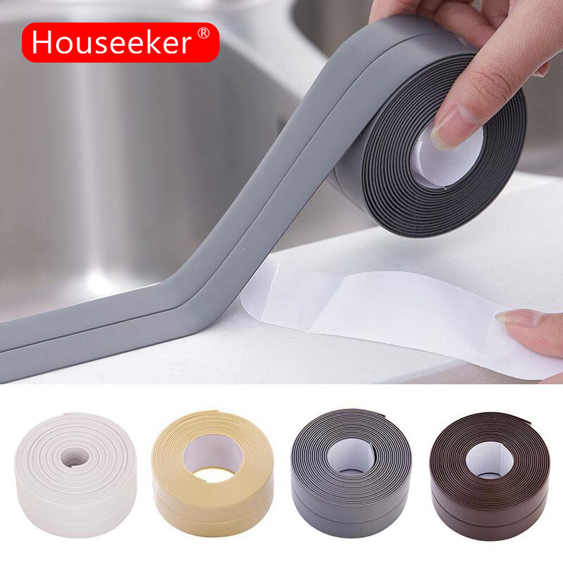 3.2M Self-adhesive Kitchen Bathroom Sink Sticker Waterproof Anti-moisture PVC Ceramic Stickers Wall Corner Line Sink Accessories