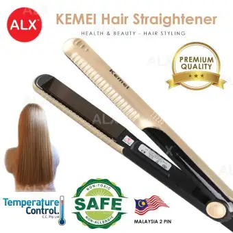 Kemei Professional Titanium Plate Perm Flat Iron Hair Straightener