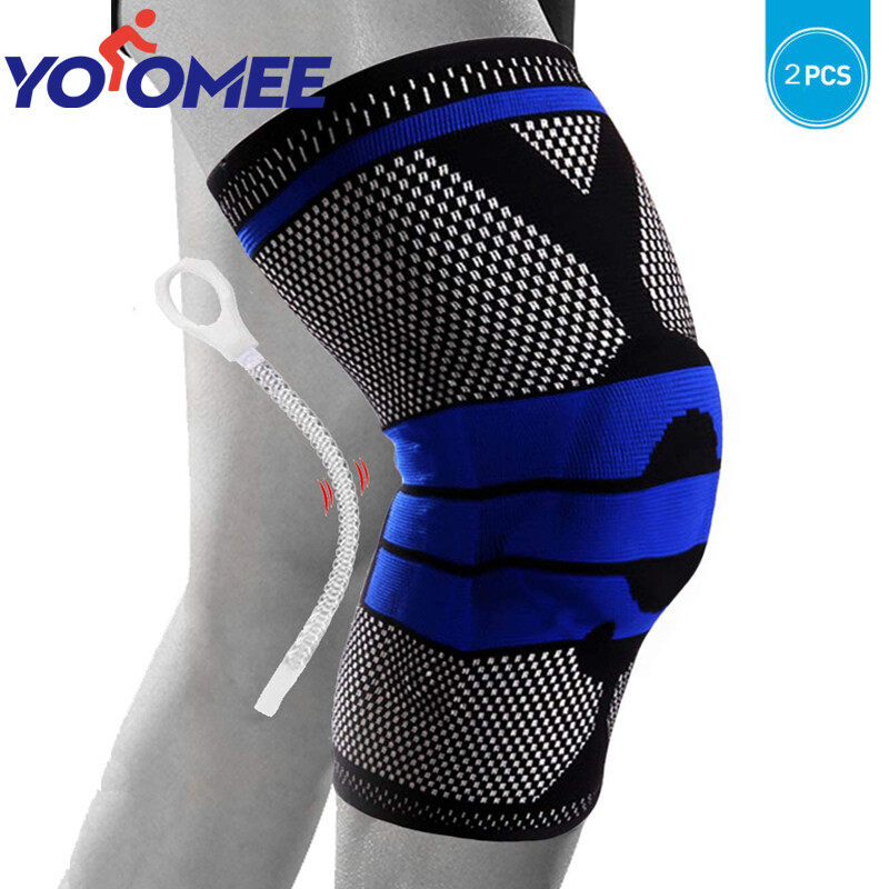 Yoomee 2 Pcs  Knee Support ,Targeted Support for Pain Relief and Stabilization of the Knee, Provides Relief of Weak, Swollen, and Injured Knees, Running, Crossfit, Workout, Basketball, Volleyball, Men & Women