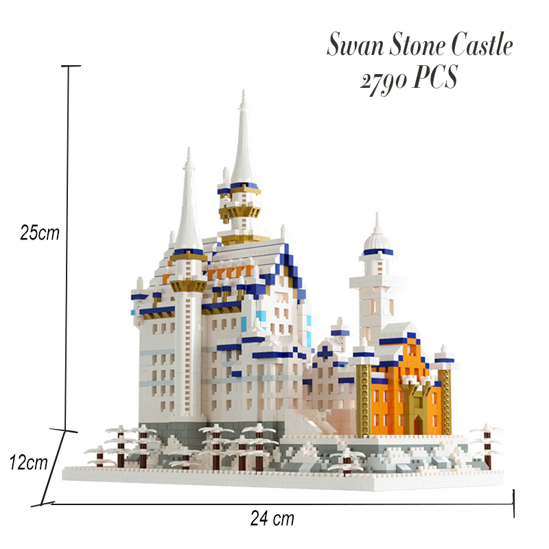 Geniteen Building Block Set, Famous Architecture Model Building Blocks Neuschwanstein Castle Creative Micro Building Blocks,toy for kids