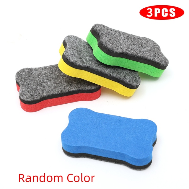 3Pcs Kawaii Mini Magnetic Whiteboard Eraser Dry Erase Marker White Board Cleaner Teacher School Note Study Whiteboard Office Supplies
