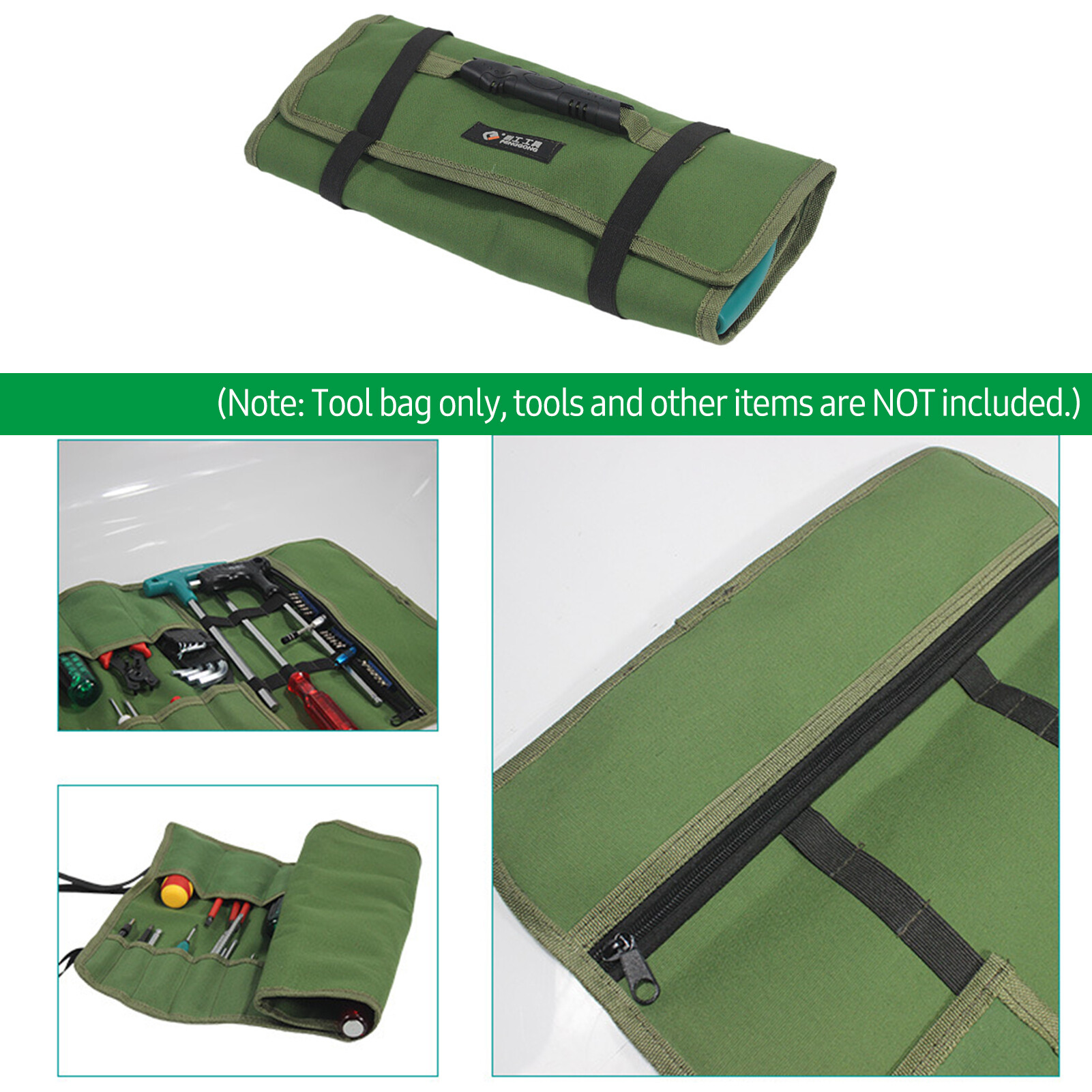 NANWEI PENGGONG Tool Storage Bag Roll Foldable Portable Roll up Tool Bag Multiple Pockets Electrician Woodworking Toolbag Organizer