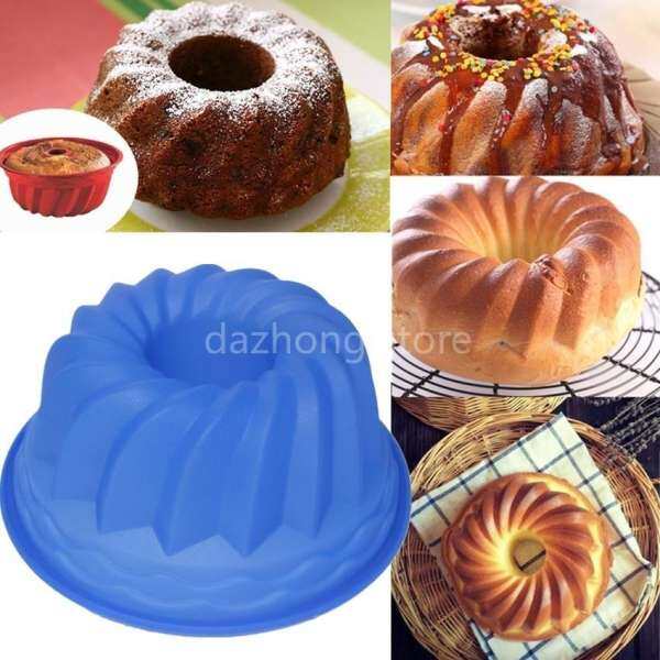 DZS Silicone Dạng Xoáy Bundt Vòng Chảo Bánh Hình Bánh Mì Bánh Ngọt Khuôn Traybaking Khuôn Mẫu