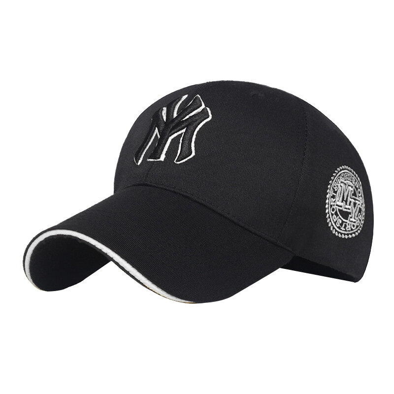FAITOLAGI Embroidery Letter NY MY Baseball Cap Black Outdoor Sun Hat Sports Peaked Cap