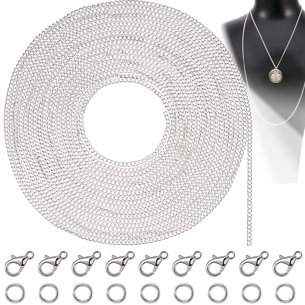 Crafting Open Jump Rings Stainless Steel Link Lobster Clasps 39 Feet Chain
