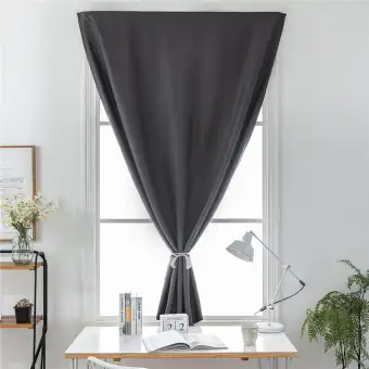 Gray Self Adhesive Blinds Blackout Window Curtains For Bathroom