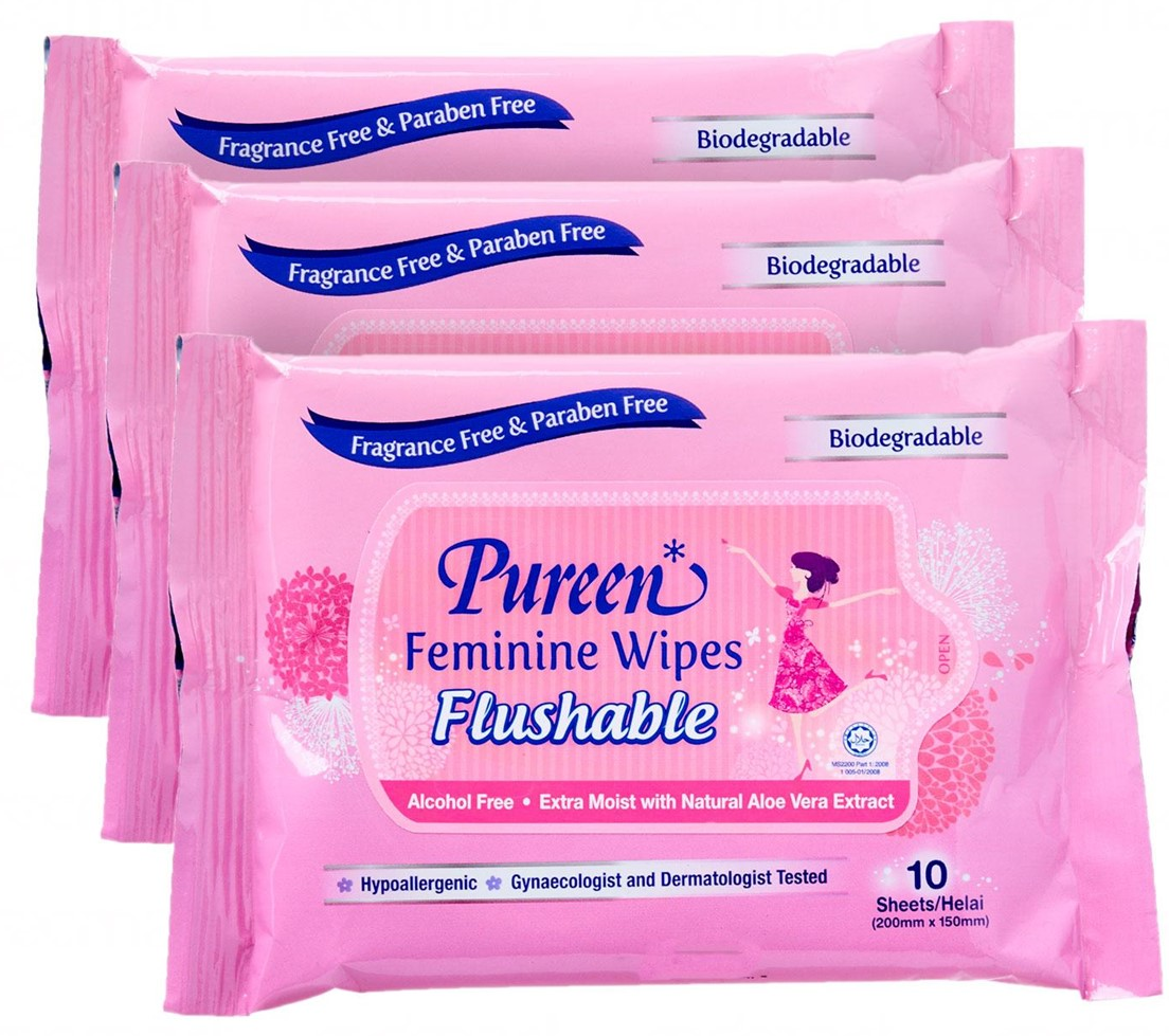 Original Pureen Baby Wipes Flushable Feminine Wipes Flushable Fragrance