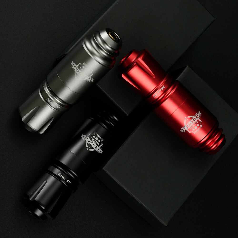 Tên lửa mini Máy Bút Tattoo Công suất lớn động cơ hiệu suất ổn định có thể điều chỉnh độ sâu Hộp mực RCA bút xoay máy xăm