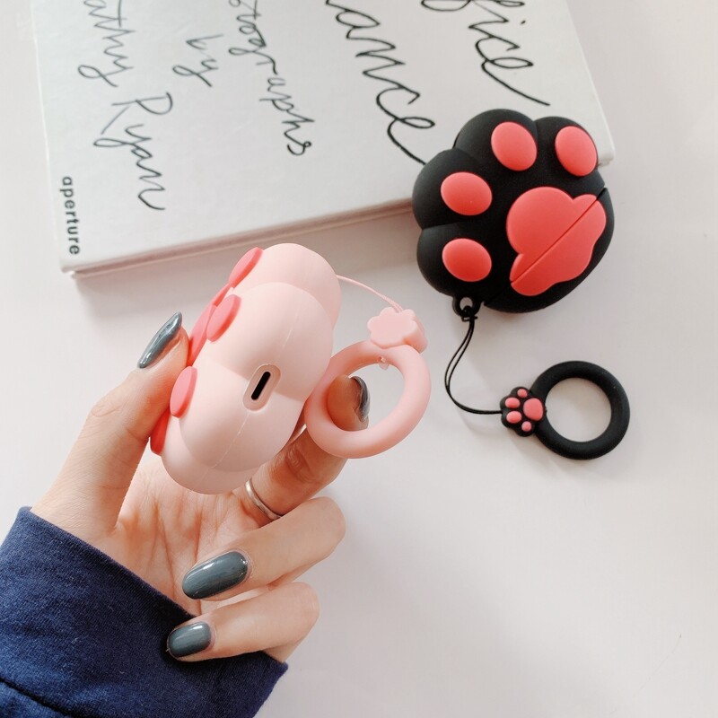 Ốp bảo vệ chân Mèo Tai nghe không dây Bluetooth thiết kế 3D dễ thương cho Apple Airpod 4 Silicon mềm Vỏ chống sốc cho AirPods 3 Pro 2 1 phụ kiện hộp sạc
