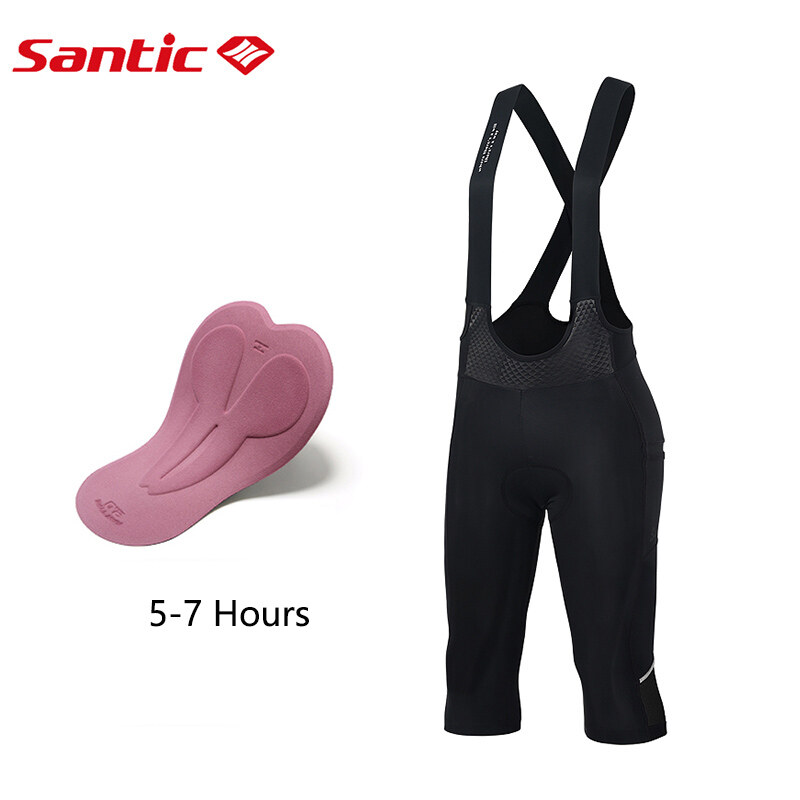 Santic Women Bib Shorts Summer Bike Shorts With 4D Padded Riding Shorts Outdoor MTB Shockproof Bicycle Shorts Tight Pants L2C05148H