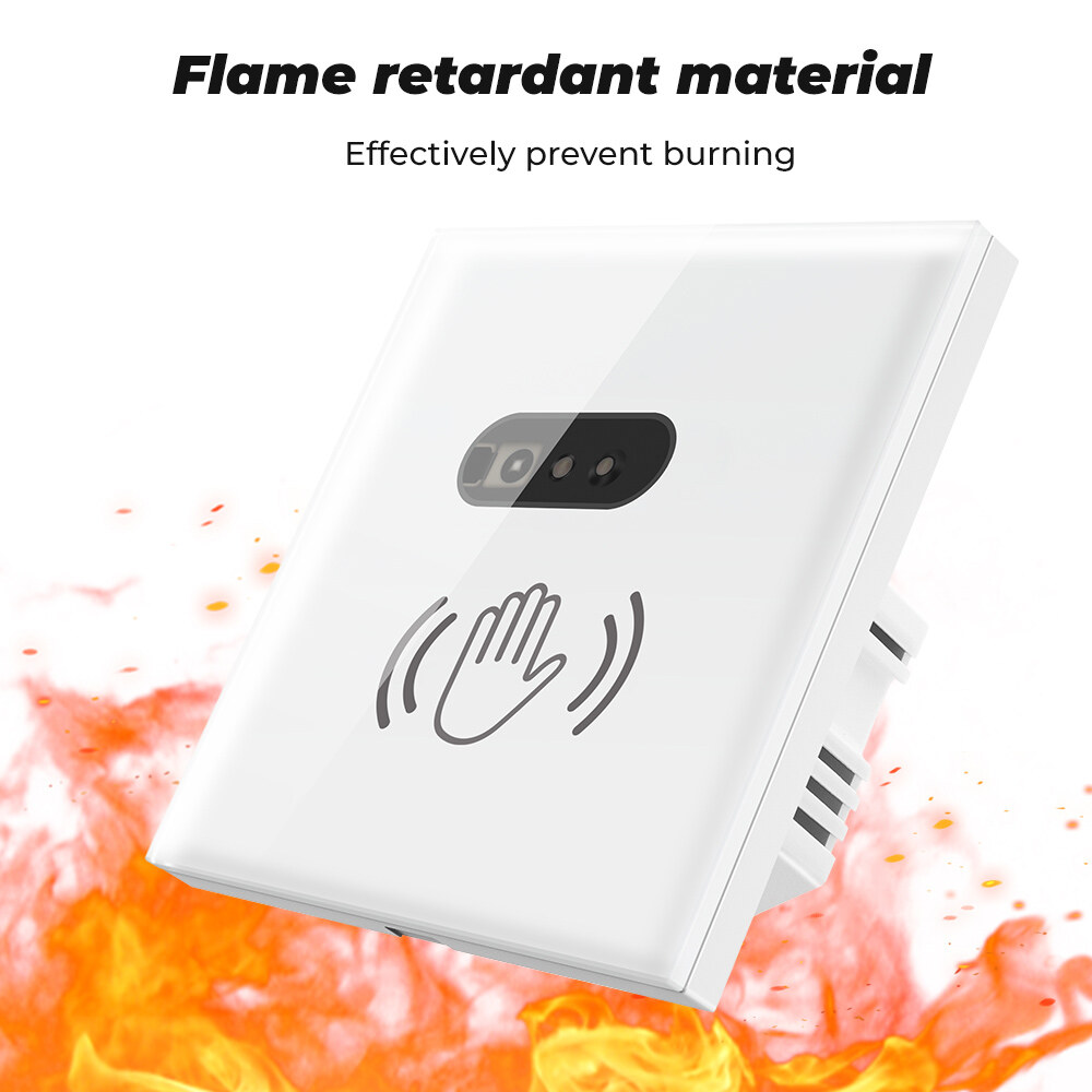 RCYAGO Từ Xa Công Tắc Đèn 10Cm Cảm Biến Hồng Ngoại Kính Chuyển Đổi Bảng Điều Khiển Màn Hình Cảm Biến Thông Minh Mà Không Cần Chạm 90-250V Cho Nhà Phòng Ngủ Phòng Khách