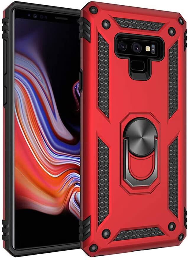 For Samsung Galaxy Note 9 Case, Luxury Shockproof Armor Phone Case Rugged Magnetic Ring Holder Kickstand Hard Protective Casing Back Cover