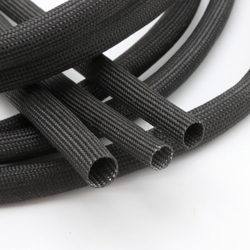High temperature tube, wire casing, black 1mm~8mm 600℃ high temperature resistant casing, fiber tube, ingot tube, flame retardant tube (10 meters)